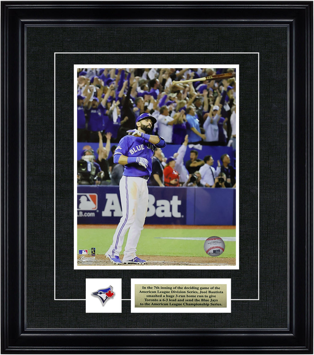 Jose Bautista Toronto Blue Jays Framed 8x10 Homerun Bat Flip Photo - - Unsigned 8x10 Framed - Frameworth Sports Marketing - I Love BJs