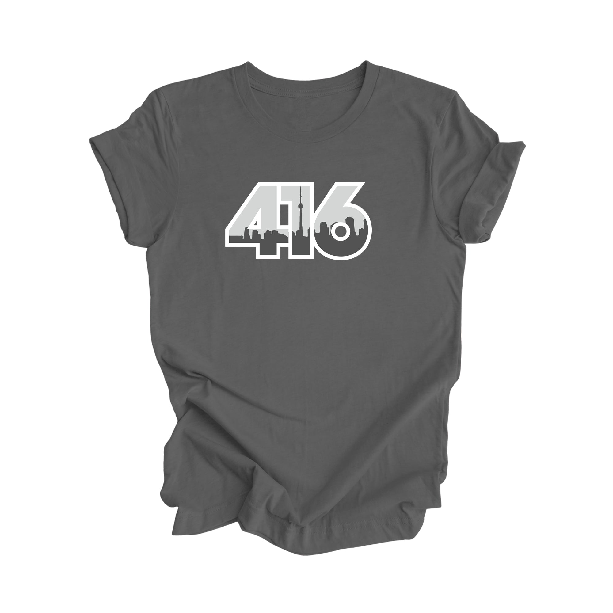 416 Toronto Ontario Canada Area Code City Skyline Gift - Unisex T-Shirt - Inspired X - Asphalt - T-Shirt - Inspired X - I Love BJs