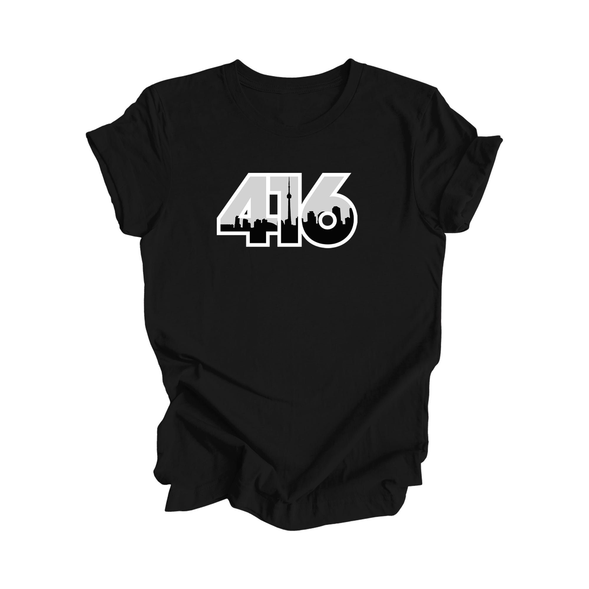 416 Toronto Ontario Canada Area Code City Skyline Gift - Unisex T-Shirt - Inspired X - Black - T-Shirt - Inspired X - I Love BJs