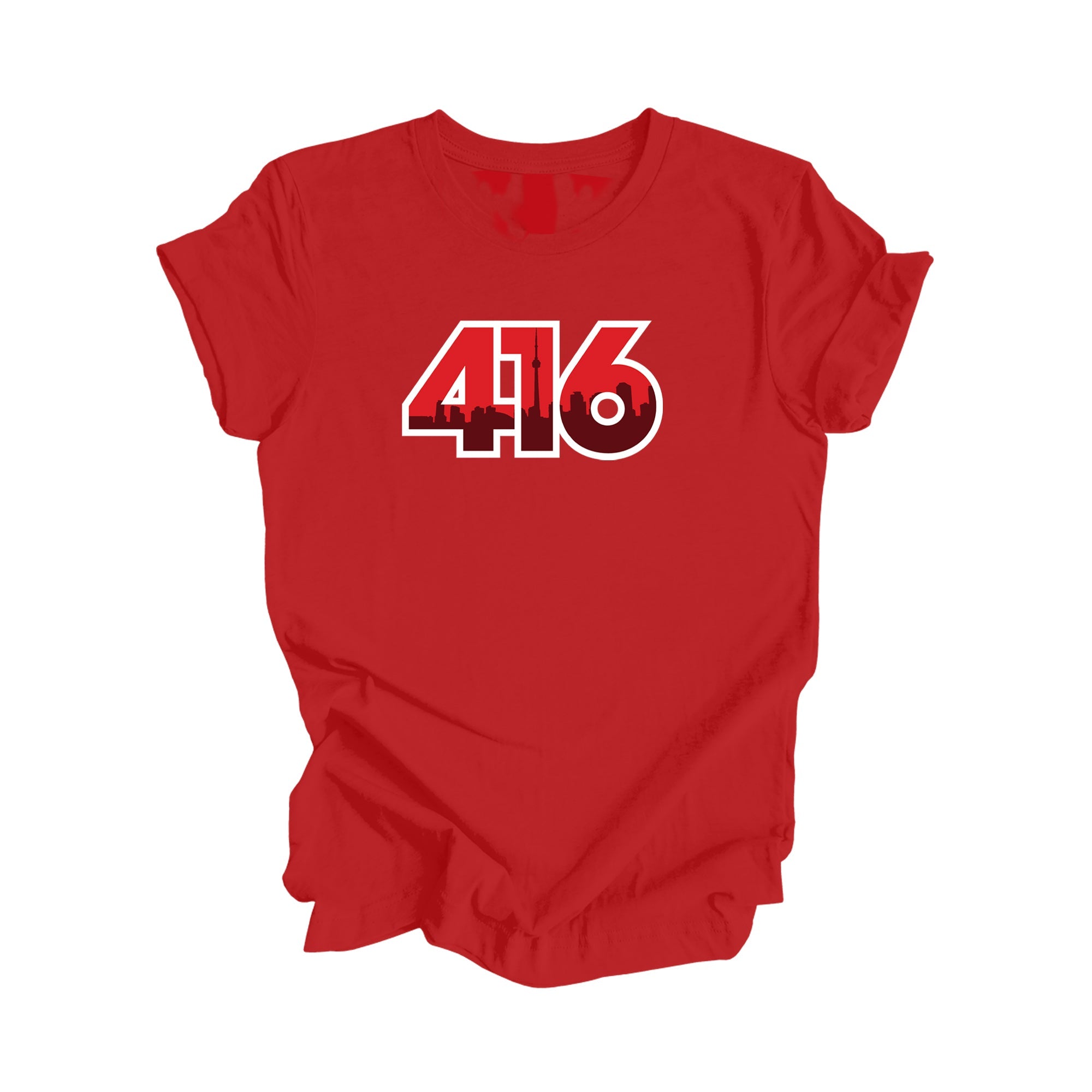 416 Toronto Ontario Canada Area Code City Skyline Gift - Unisex T-Shirt - Inspired X - Red - T-Shirt - Inspired X - I Love BJs