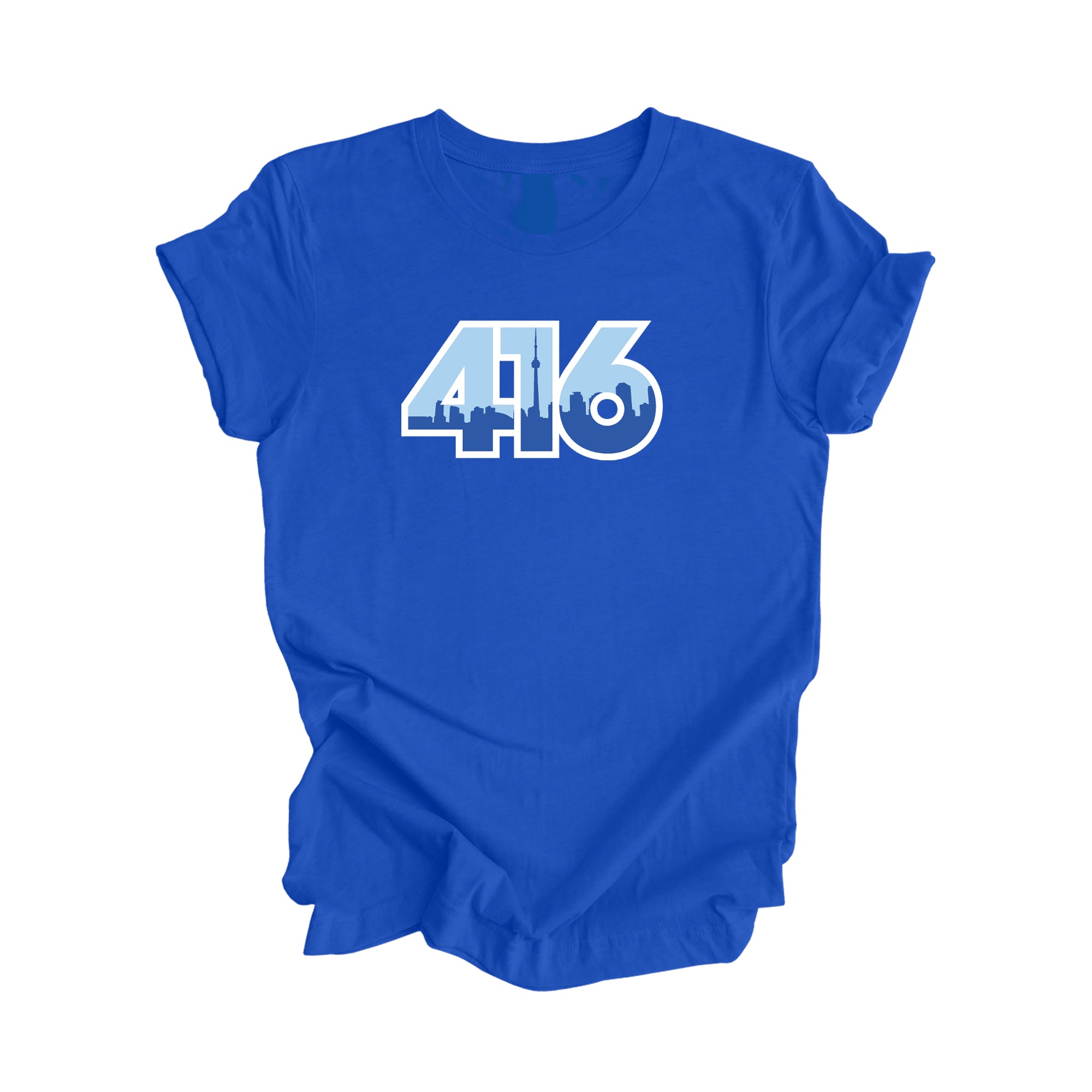 416 Toronto Ontario Canada Area Code City Skyline Gift - Unisex T-Shirt - Inspired X - True Royal - T-Shirt - Inspired X - I Love BJs