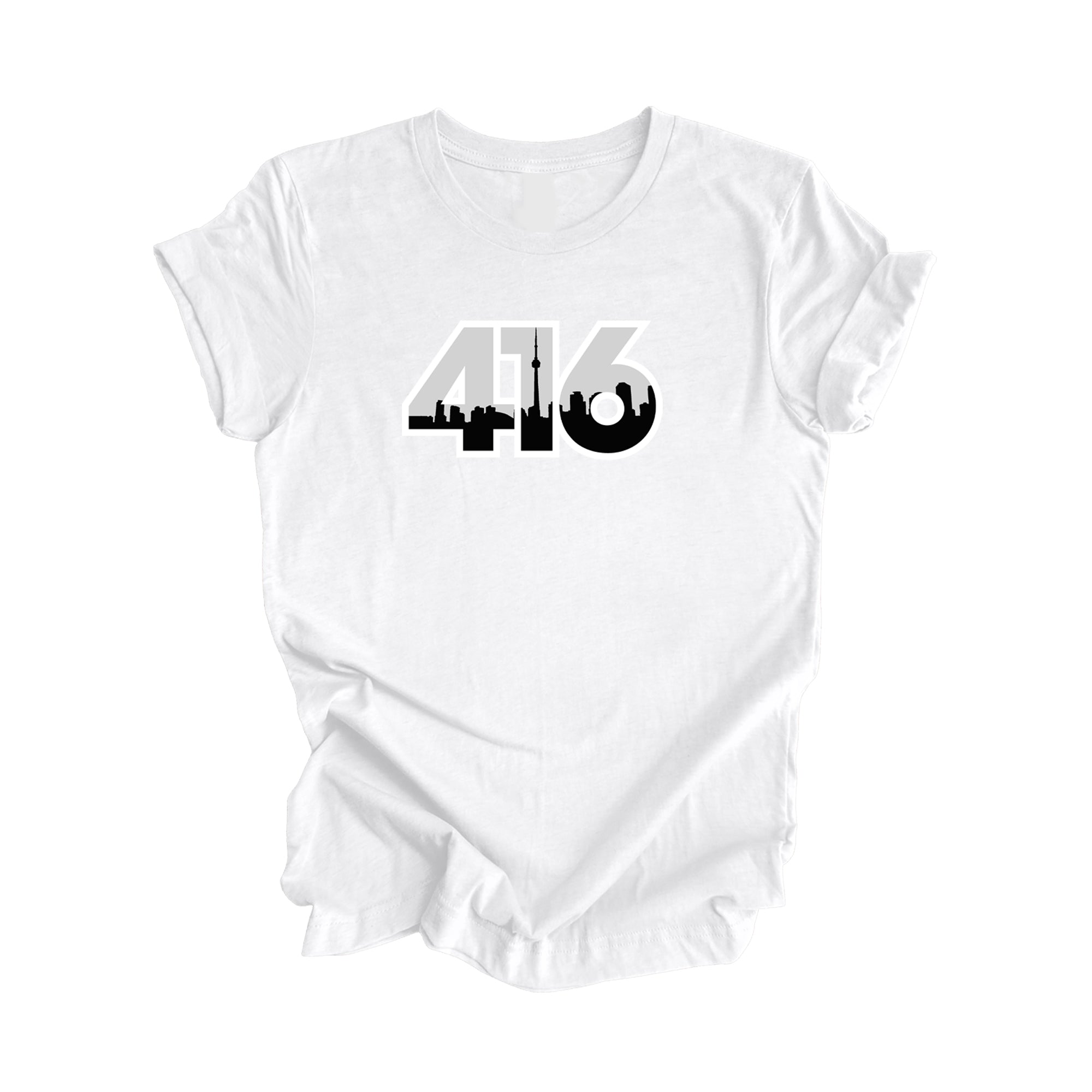 416 Toronto Ontario Canada Area Code City Skyline Gift - Unisex T-Shirt - Inspired X - White - T-Shirt - Inspired X - I Love BJs