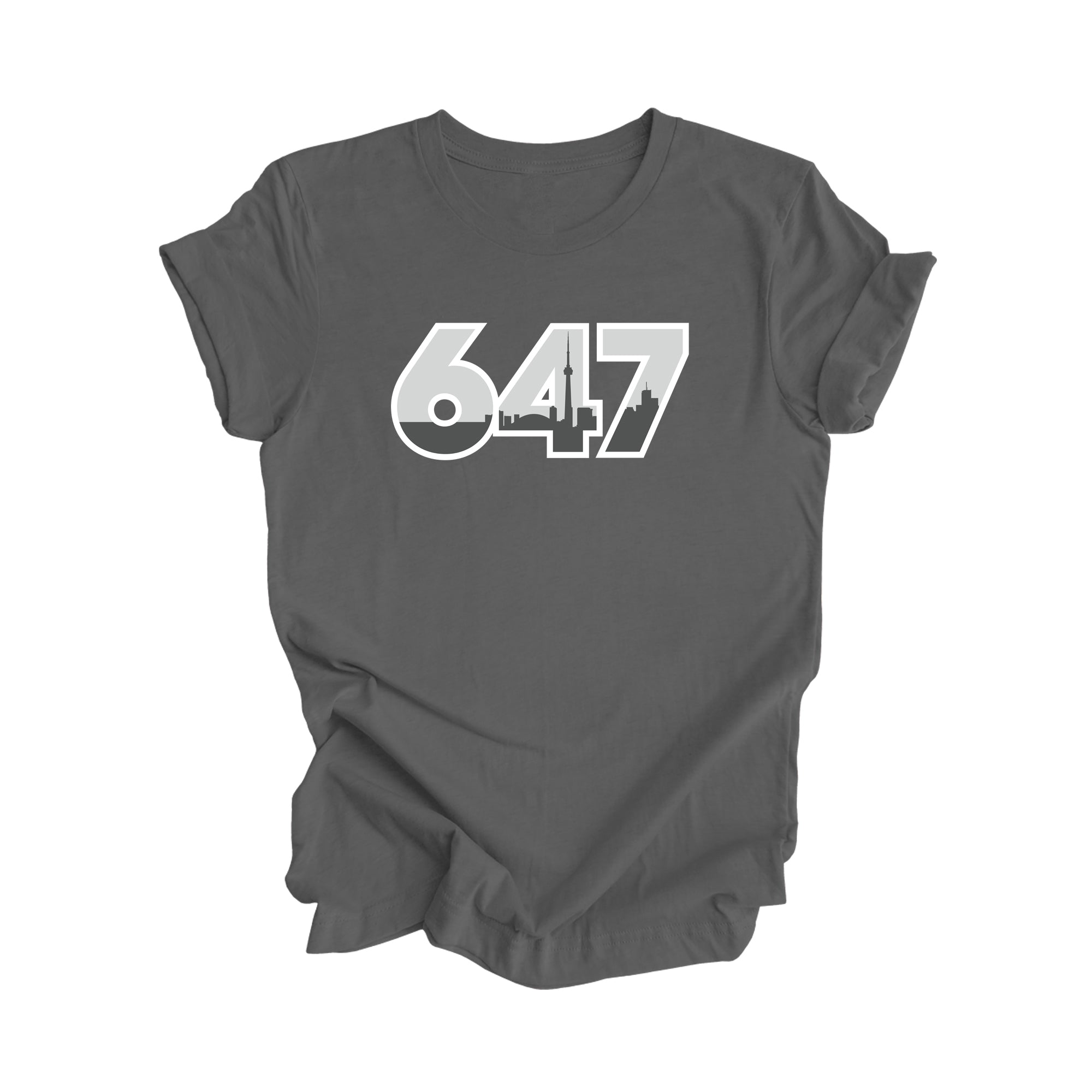 647 Toronto Ontario Canada Area Code City Skyline Gift - Unisex T-Shirt - Inspired X - Asphalt - T-Shirt - Inspired X - I Love BJs
