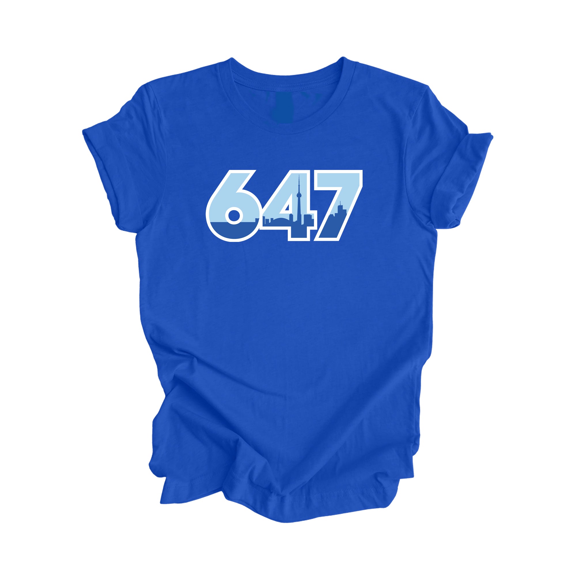 647 Toronto Ontario Canada Area Code City Skyline Gift - Unisex T-Shirt - Inspired X - True Royal - T-Shirt - Inspired X - I Love BJs