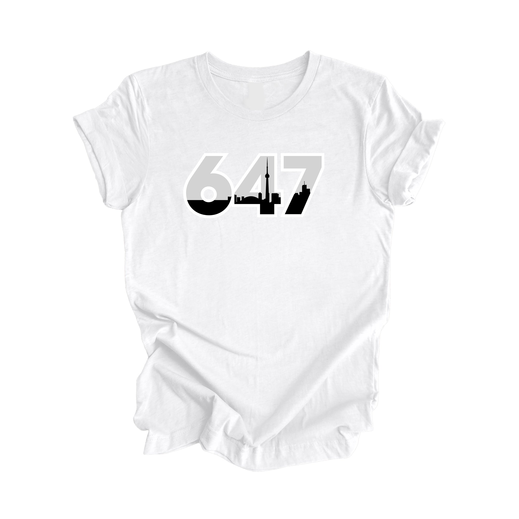 647 Toronto Ontario Canada Area Code City Skyline Gift - Unisex T-Shirt - Inspired X - White - T-Shirt - Inspired X - I Love BJs