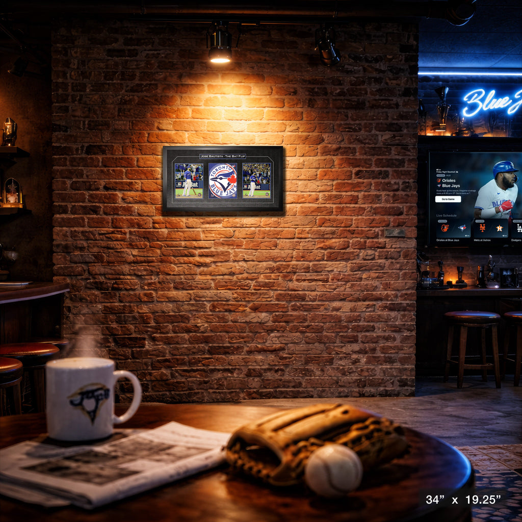 Jose Bautista Toronto Blue Jays Triple 8x10 Photo Frame The Bat Flip - - Unsigned 8x10's Framed - Frameworth Sports Marketing - I Love BJs