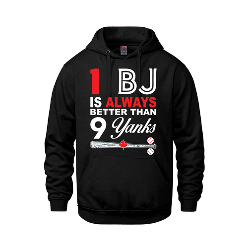 1 BJ is Always Better Than 9 Yanks – Pullover Hoodie - Black - Fleece - I Love BJs Shop - I Love BJs