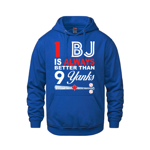 1 BJ is Always Better Than 9 Yanks – Pullover Hoodie - Royal Blue - Fleece - I Love BJs Shop - I Love BJs