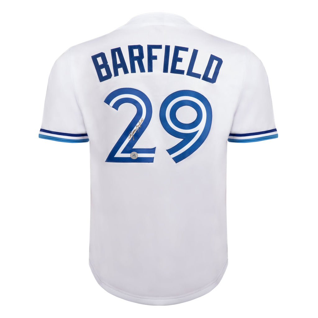 Jesse Barfield Autographed Toronto City Design White Baseball Jersey - - Autographed Jerseys - AJ Sports - I Love BJs