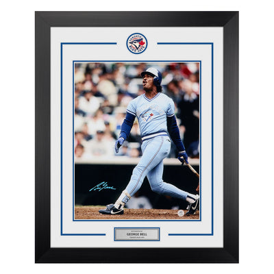 George Bell Signed Toronto Blue Jays "Home Run" Custom 26x32 Frame (AJ Sports COA) - - Framed Autographs - AJ Sports - I Love BJs