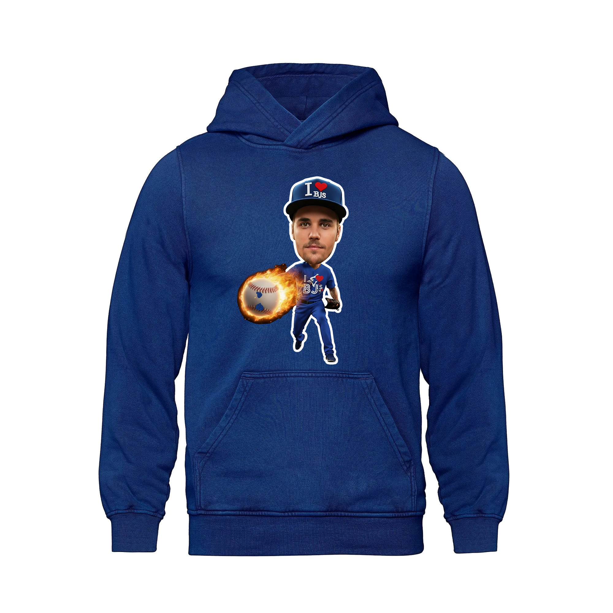 I Love BJs – Bieber Bobblehead Vintage Wash Hoodie - Royal Blue - Fleece - I Love BJs Shop - I Love BJs