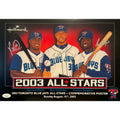 Vernon Wells, Roy Halladay & Carlos Delgado Autographed Toronto Blue Jays 2003 AL All Stars 10x14 Poster - - Autographed 8x10 Photos - TS Sports Memorabilia - I Love BJs