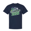 Seattle 2026 Gridiron Victory Classic Graphic Tee - Navy - T-Shirt - Champions Only - I Love BJs