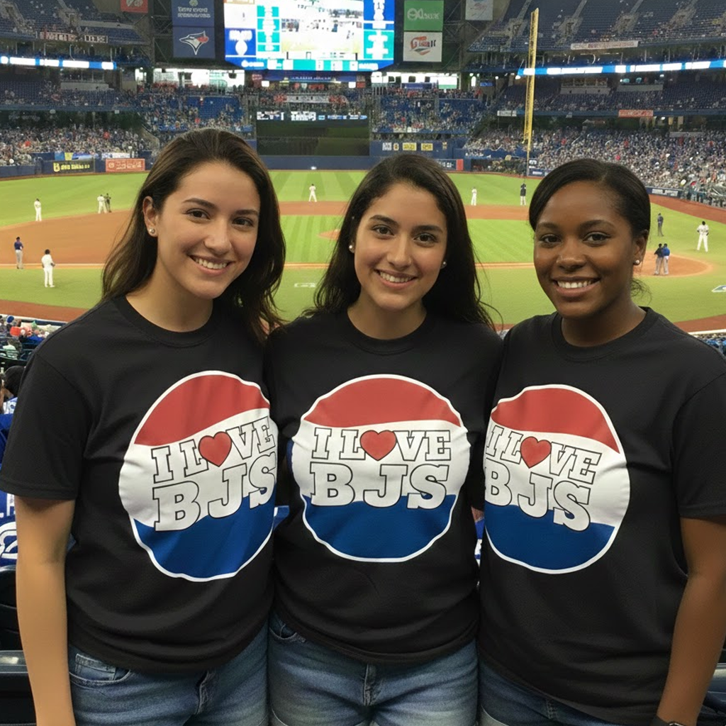 I LOVE BJS" Vintage Fan T-Shirt – Classic Pepsi-Style Logo - Black - T-Shirt - I Love BJs Shop - I Love BJs