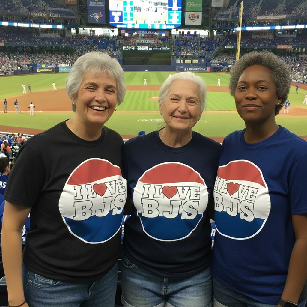 I LOVE BJS" Vintage Fan T-Shirt – Classic Pepsi-Style Logo - Navy - T-Shirt - I Love BJs Shop - I Love BJs