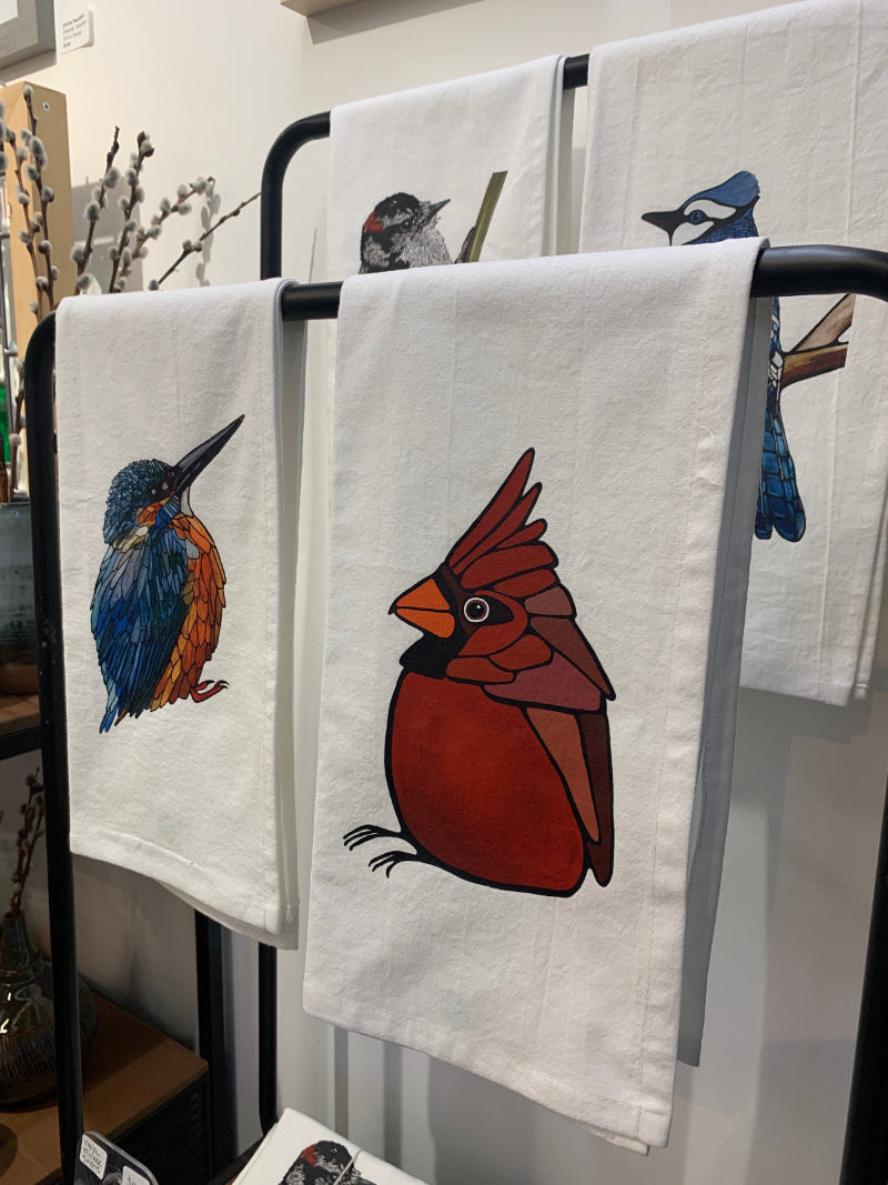 Flour Sack Tea Towel - 100% Organic Cotton - Blue Jay - - Home Decor - Unperfekt-Studios - I Love BJs