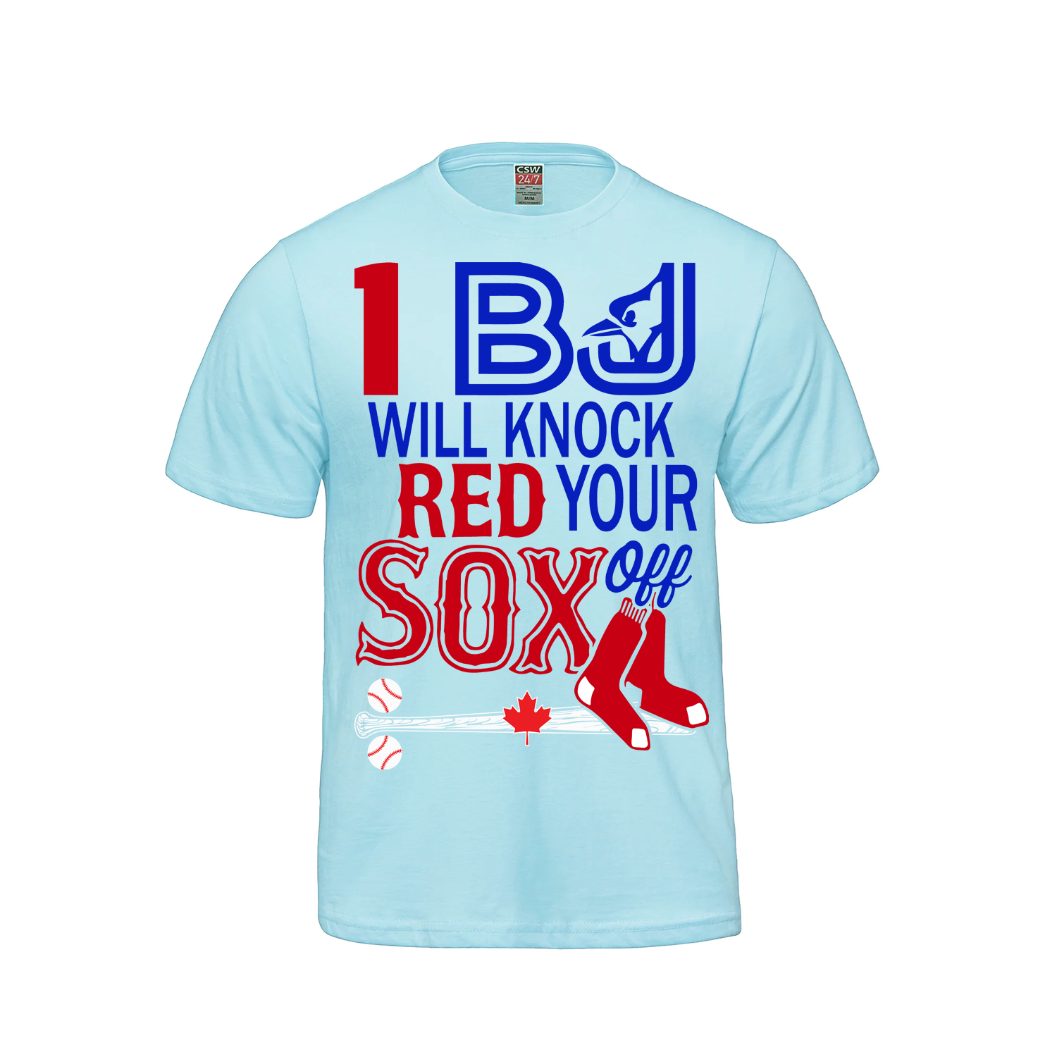 1 BJ Will Knock Your Socks Off – Classic Graphic Tee - Light Blue - T-Shirt - I Love BJs Shop - I Love BJs