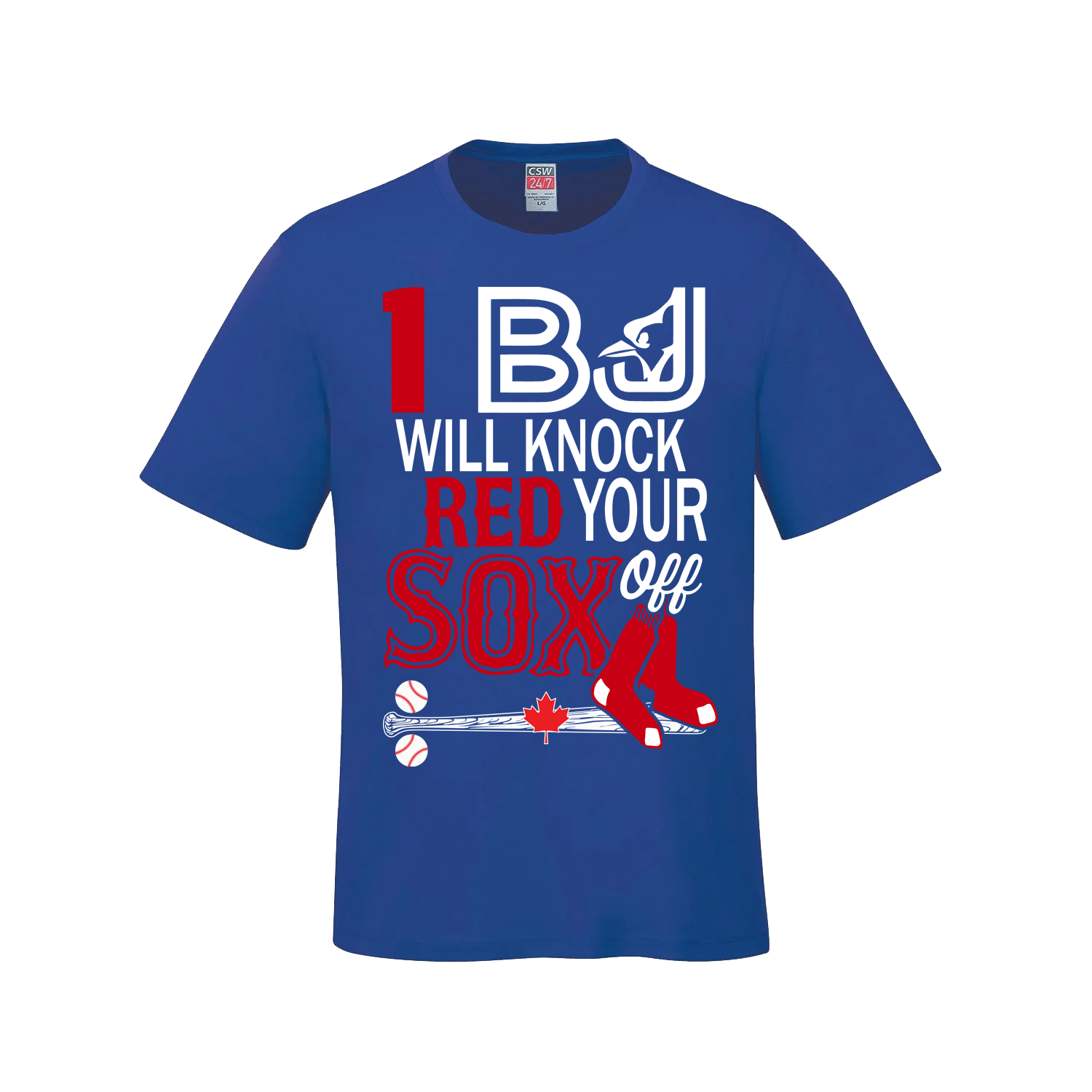 1 BJ Will Knock Your Socks Off – Classic Graphic Tee - Royal Blue - T-Shirt - I Love BJs Shop - I Love BJs
