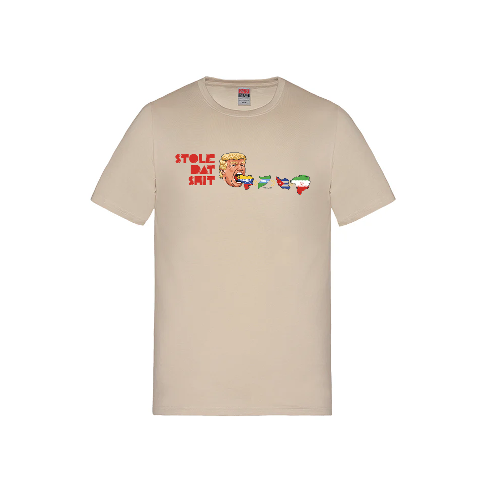 "Stole Dat" Retro Pixel Art T-Shirt - Limited Edition Graphic Tee - Beige - T-Shirt - Satire Lab - I Love BJs