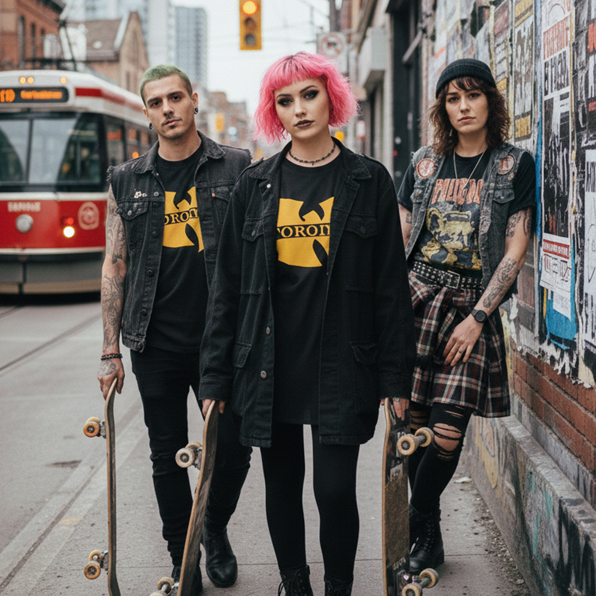 Toronto "W" Mashup – 280GSM Heavyweight Streetwear Tee - Black - T-Shirt - Foundry 416 - I Love BJs
