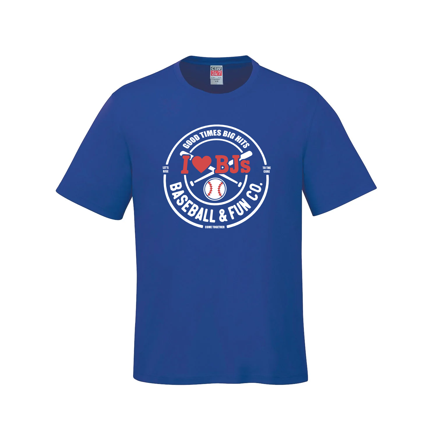 Play Ball in Style: The "I Love BJs" Baseball Tee - Royal Blue - T-Shirt - I Love BJs Shop - I Love BJs