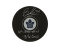 Bobby McMann Autographed Toronto Maple Leafs Autograph Model Puck Inscribed "1st NHL Goal 12/16/2023" - - Autographed Pucks - TS Sports Memorabilia - I Love BJs