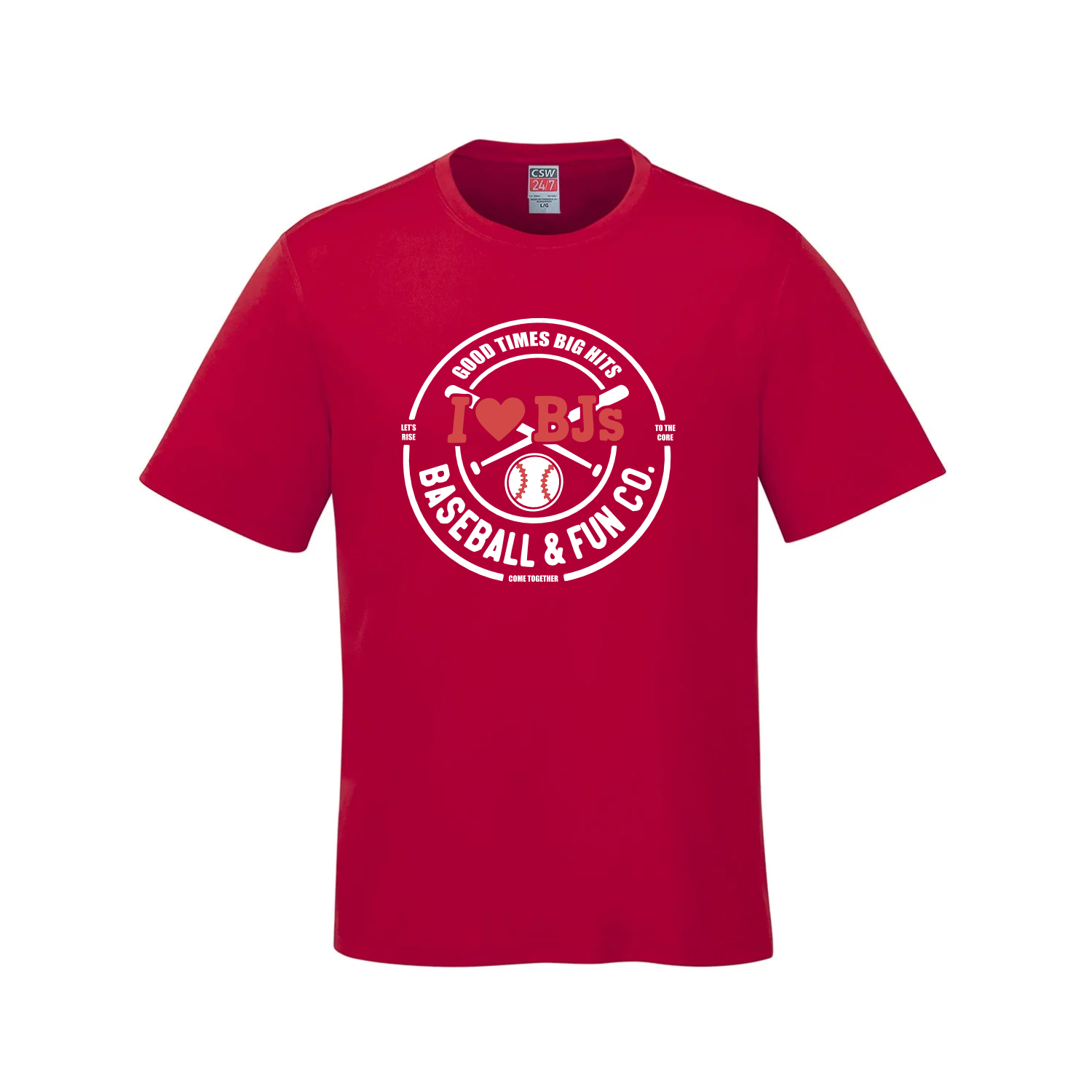 Play Ball in Style: The "I Love BJs" Baseball Tee - Red - T-Shirt - I Love BJs Shop - I Love BJs